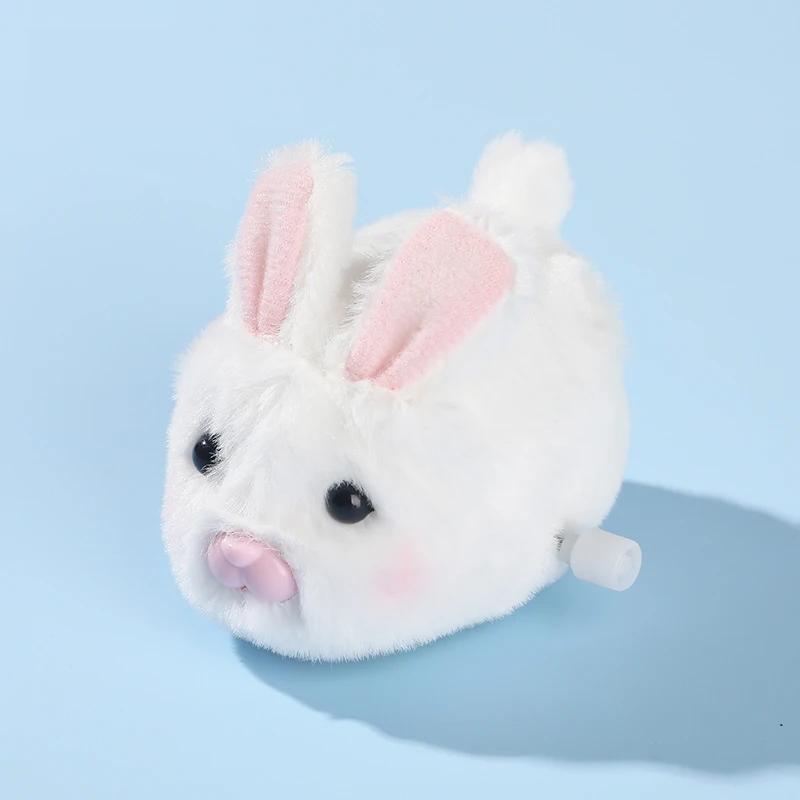 1pcs Animals Toy Children Boy Girl Cute Wind Up Jumping Chick Plush Stuffed Animals Chick Clockwork Walking Playthings Kids Fun Play Gifts