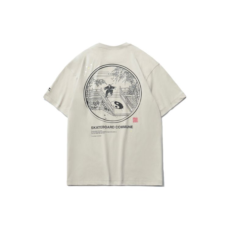 

Li-Ning Серия Скейтборд Принт в горошек Футболка с круглым вырезом Мужские топы Серебристо-рыжий AHSR081-2 L