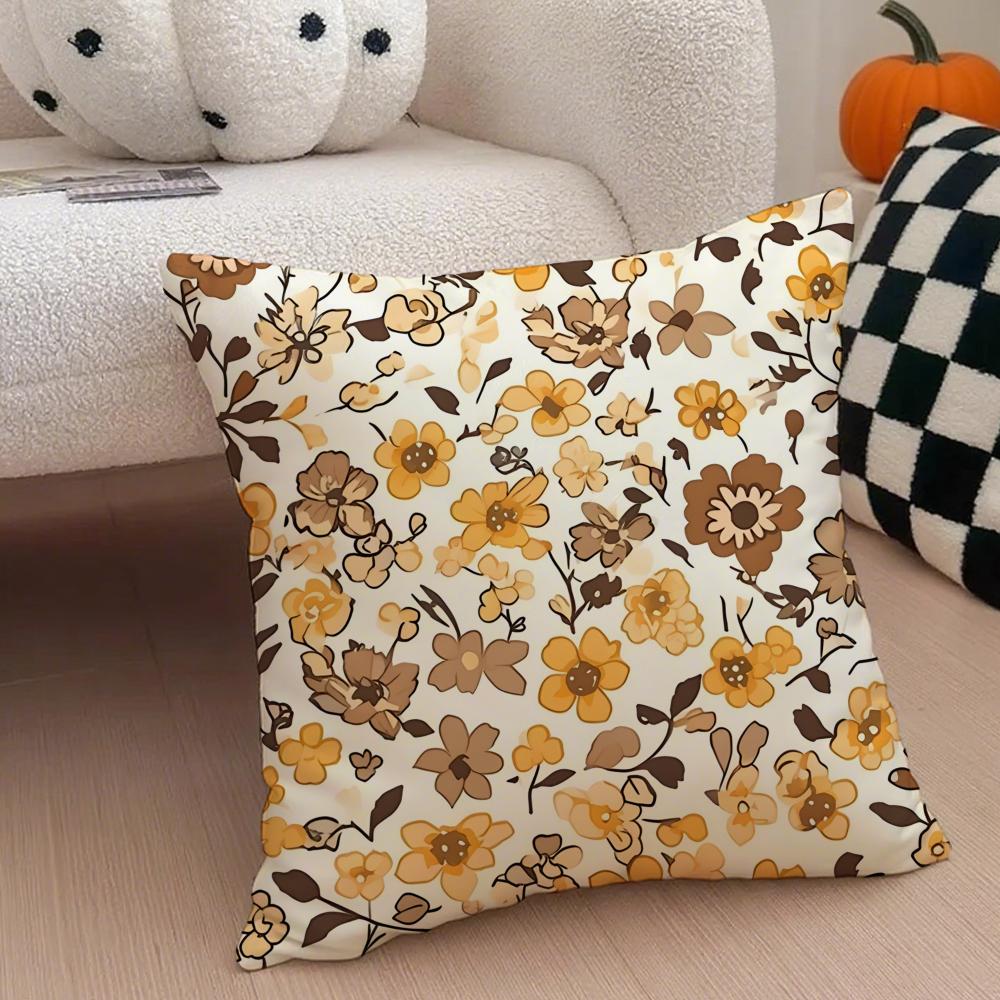 Fashion Retro Floral Classical Elegant Style Cushion Cover Linen Pillow Case Soft Breathable Protective Couch Room Decoration