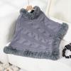 Women's Autumn and Winter Large Size Sleeve Knitted Wool Collar Thickened Thick Crest Shawl Loose Sweater Cape Top Women 6 Colors