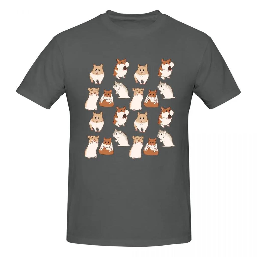 100 Cotton Cute Hamster Pattern Tshirt Unisexs Classic Oversized T Shirt Unisex Oneck Summer Shirts Tops S6xl