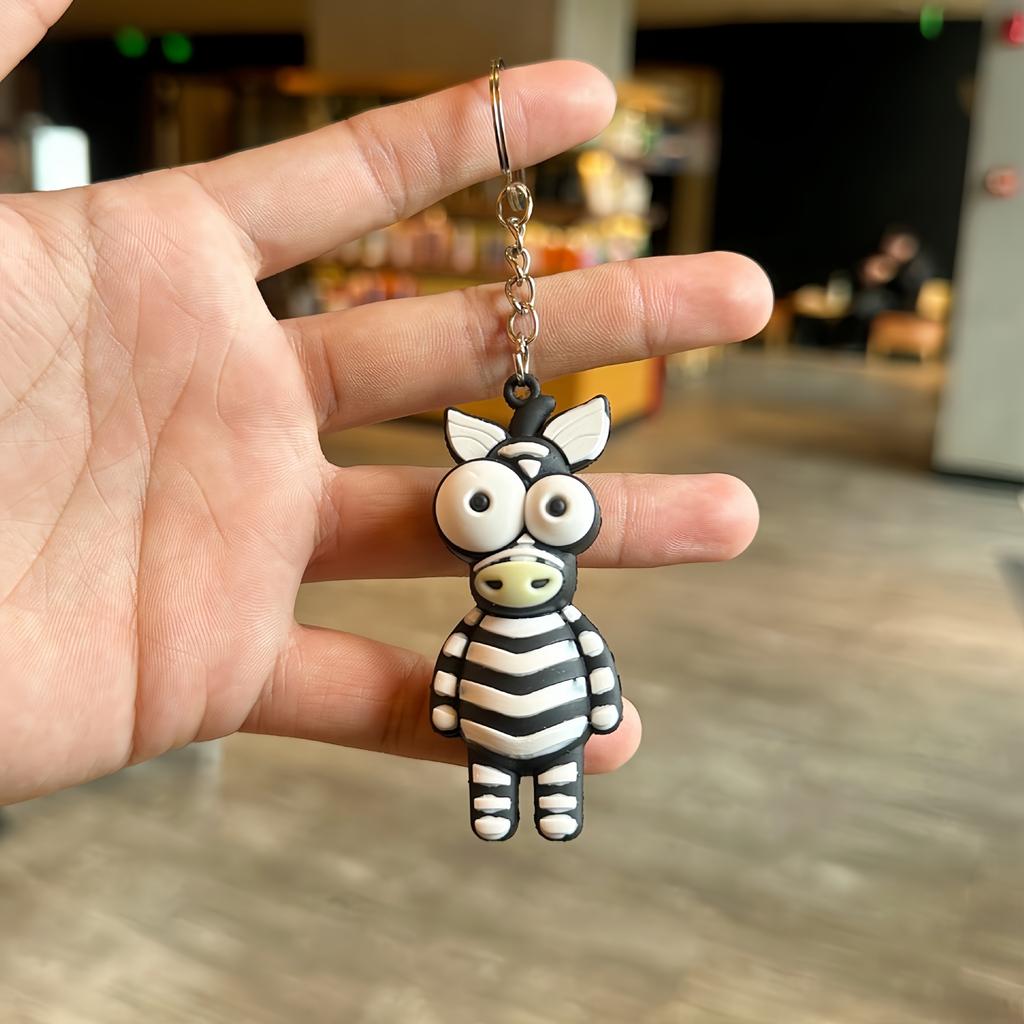 Cartoon Animal Big-eyed Doll Keychain Pendant Giraffe Lion King Keychain Theme Small Gift