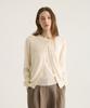 Oatmeal Cafe Linen Round Neck Cardigan - Ivory