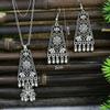 GemChic Women's New Classical Ethnic Alloy Hollow Bell Tassel Pendant Necklace Earrings Two Piece Set Birthday Christmas Jewelry Gift