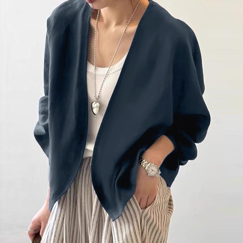 

ZANZEA Женский повседневный кардиган с V-образным вырезом, однотонный, свободного кроя, с длинным рукавом, тонкий XL