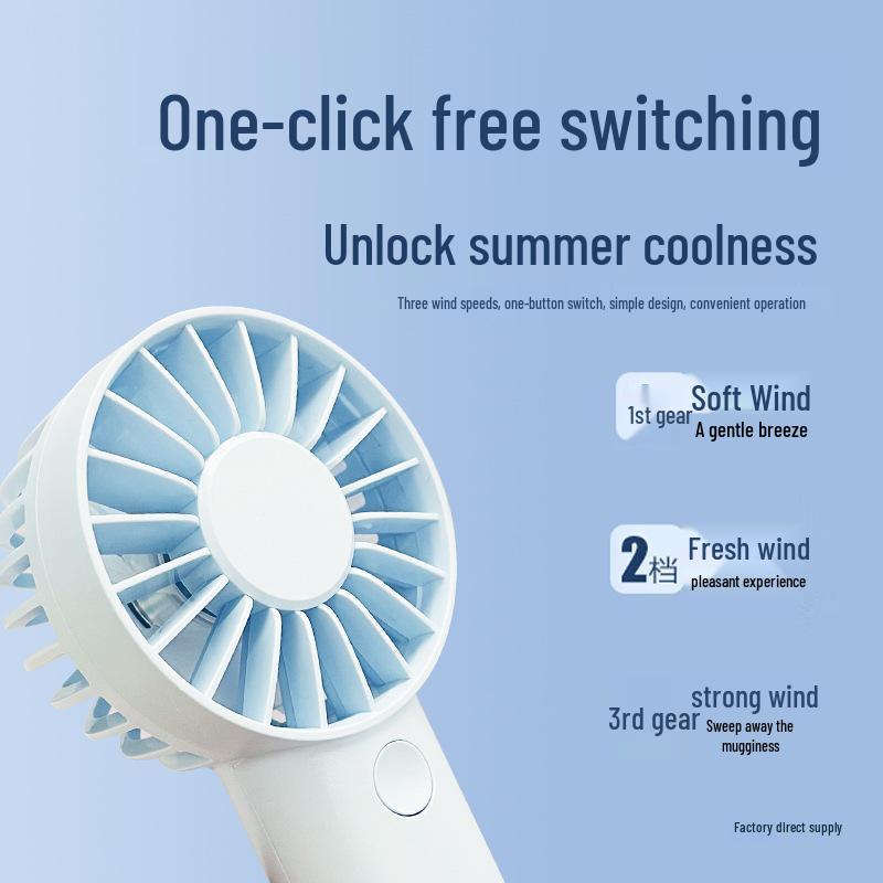 Portable USB Rechargeable Mini Fan for Dorms, Desktops, Outdoor Use