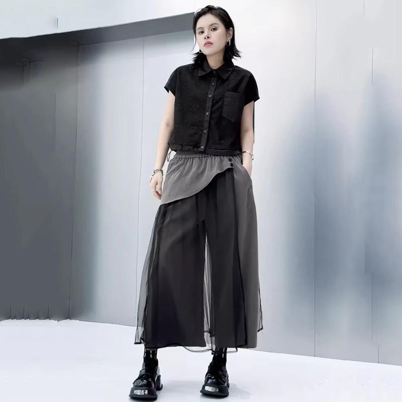 XITAO Mesh Casual Wide Legs Pant ZMY1342