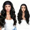 Glueless Headband Synthetic Hair Wig 26 Inch Body Wave #1B Natural Black Heat-Resistant Fiber Daily Wear Wig In Stock