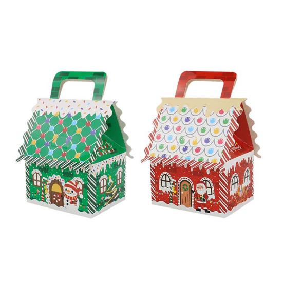 10Pcs Christmas Wonderland Cottage Gift Box Set Large 3D Pop-Up House Shaped Paper Candy Boxes Festive Holiday Party Favor Decor