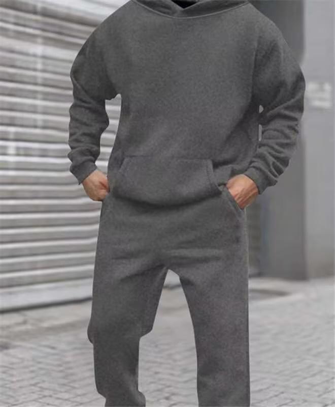 European and American Autumn/winter New Fleece-lined Fashion Men's and Women's Sweatshirt Set, Casual Loose Long-sleeve Hoodie