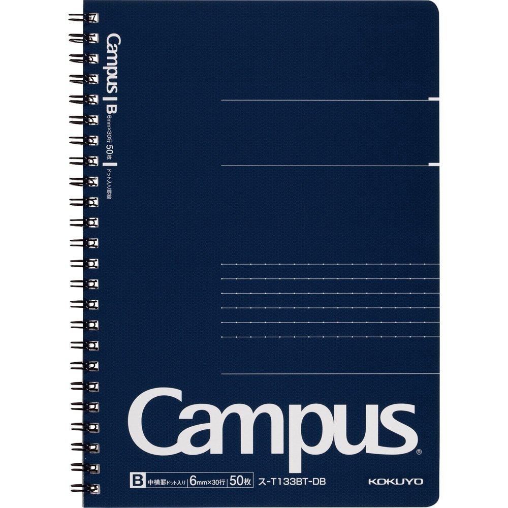 KOKUYO Campus Ring Notebook for Dotted A5 50 Navy Adults, Ruled, Size, Sheets, SU-T133BT-DB