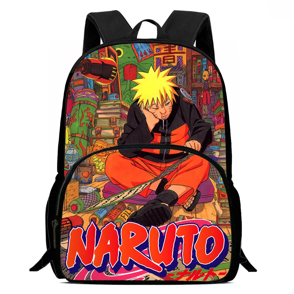 Lightweight NARUTO 3Pcs Set School Rucksack Set With Front Pocket Meal Tote Pencil Bag For Boys Girls Youth Aged 5-10