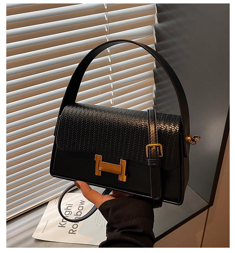 Damen 2025 Minimalistische Texturierte Umhängetasche - Stilvolle H-Schnalle, Kleines Quadratisches Design