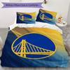 Golden State Warriors Pattern Bedding Uilt Set Uilt Cover Pillowcase Home Decoration Birthday Gift (1 * Duvet Cover + 2 * Pillowcase Without Core)