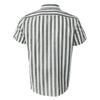 Mens Casual Lightweight Striped Short Sleeve Shirt Button Down Cotton Dress Shirt