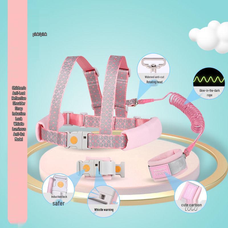 Child Safety Wristband: Anti-Lost Strap with Induction Lock & Traction Rope