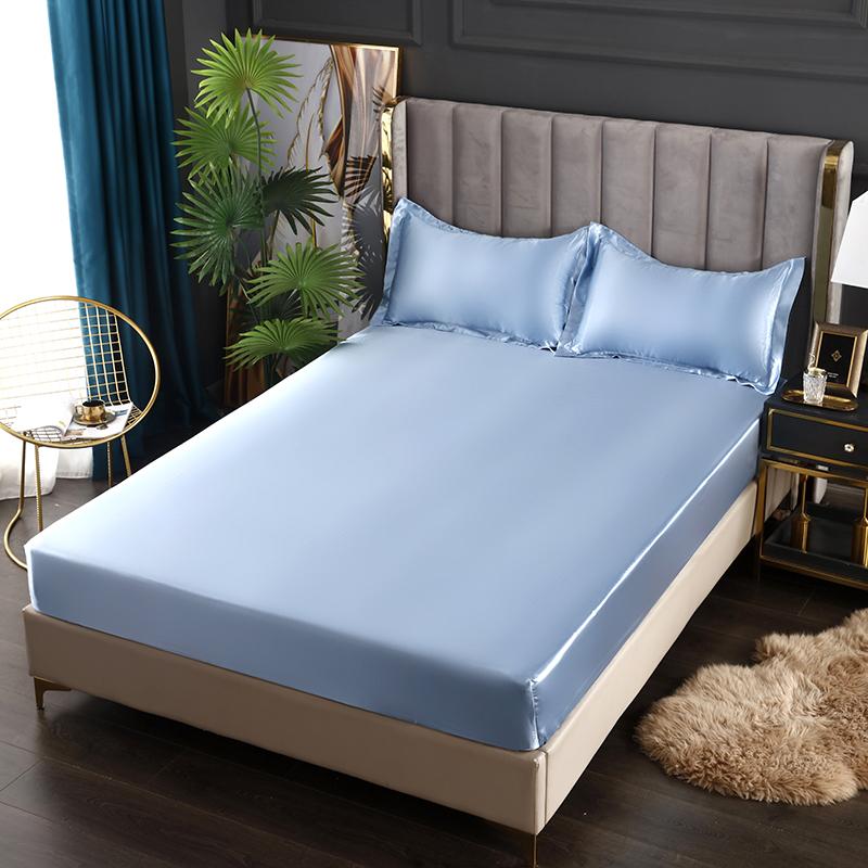 Ny Sateng Laken Europeisk Stil Rayon Madrassbeskytter Strikk Kant Laken King 140x200 160x200 Uten Putetrekk Sengetøy