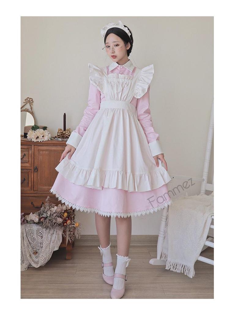 Japanese Lolita Long Sleeve Cosplay Maid Dress LT003