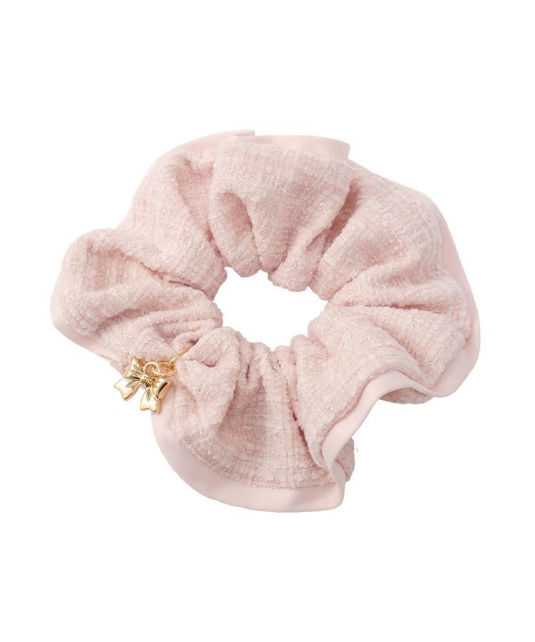 Maison de FLEUR Tweed Ribbon Scrunchie Pink F розовый