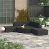 Day and Night - Day and Night Garden Furniture and Cushions Set 6 Pieces Black Synthetic Rattan
