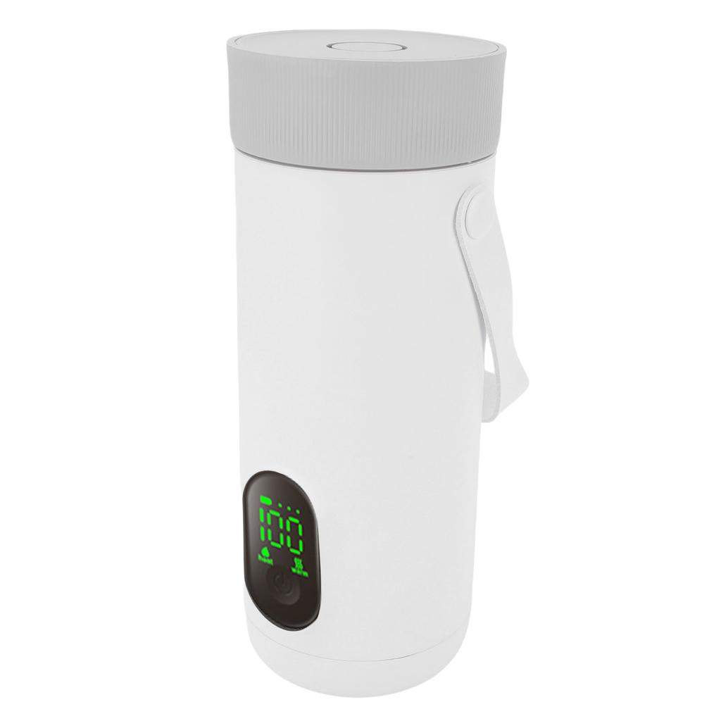 Fierbător Electric de Călătorie Calarget cu Cablu Mic pentru Cafea, Spumător de Lapte cu Mâner 350ml pentru Mașină