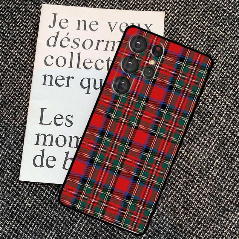Clan Stewart Dress Tartan Plaid For Samsung Galaxy S24 S23 Ultra S22 S20 S21 FE S8 S9 S10 Note 10 Plus 20 Ultra Phone Case