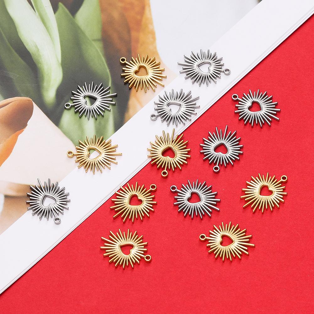 1pcs Stainless Steel Small Thorn Heart Charms Pendants for DIY Bracelet Necklaces Jewelry Making Accessories
