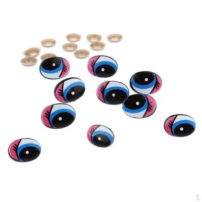 2 x 10 Stück bewegliche Sicherheits-Cartoon-Augen aus Kunststoff für selbstgemachte Bärenpuppen, Stofftiere