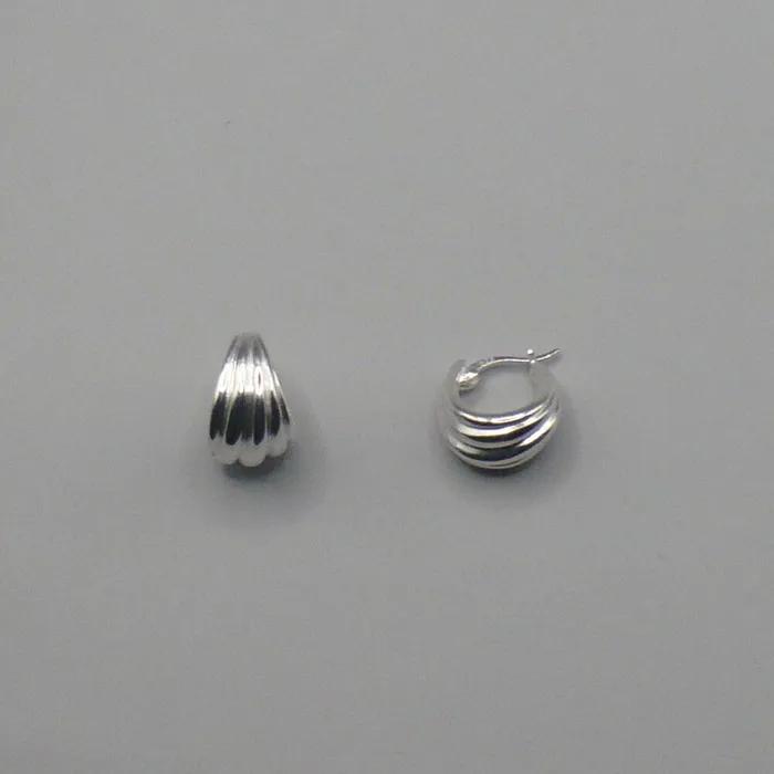 [silver 925] Stripe Hoop Earring