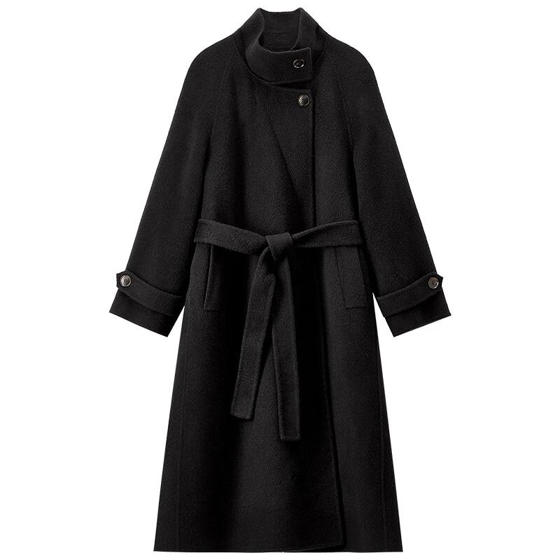 Shangdoubila Women's Pure Wool Double-Faced Mid-Length Coat