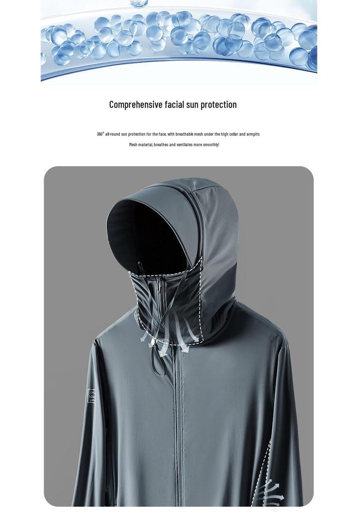 Hooded Ice Silk UV Protection Jacket for Men & Women - Summer Breathable, Lightweight, and Sun Protection Clothing for Outdoor Activities