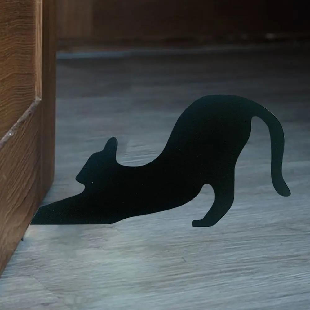 New Wooden Halloween Black Cat Door Stop Seam Door Bottom Door Stoppers Wedge Multifunctional Home Accessories Home Decor Home