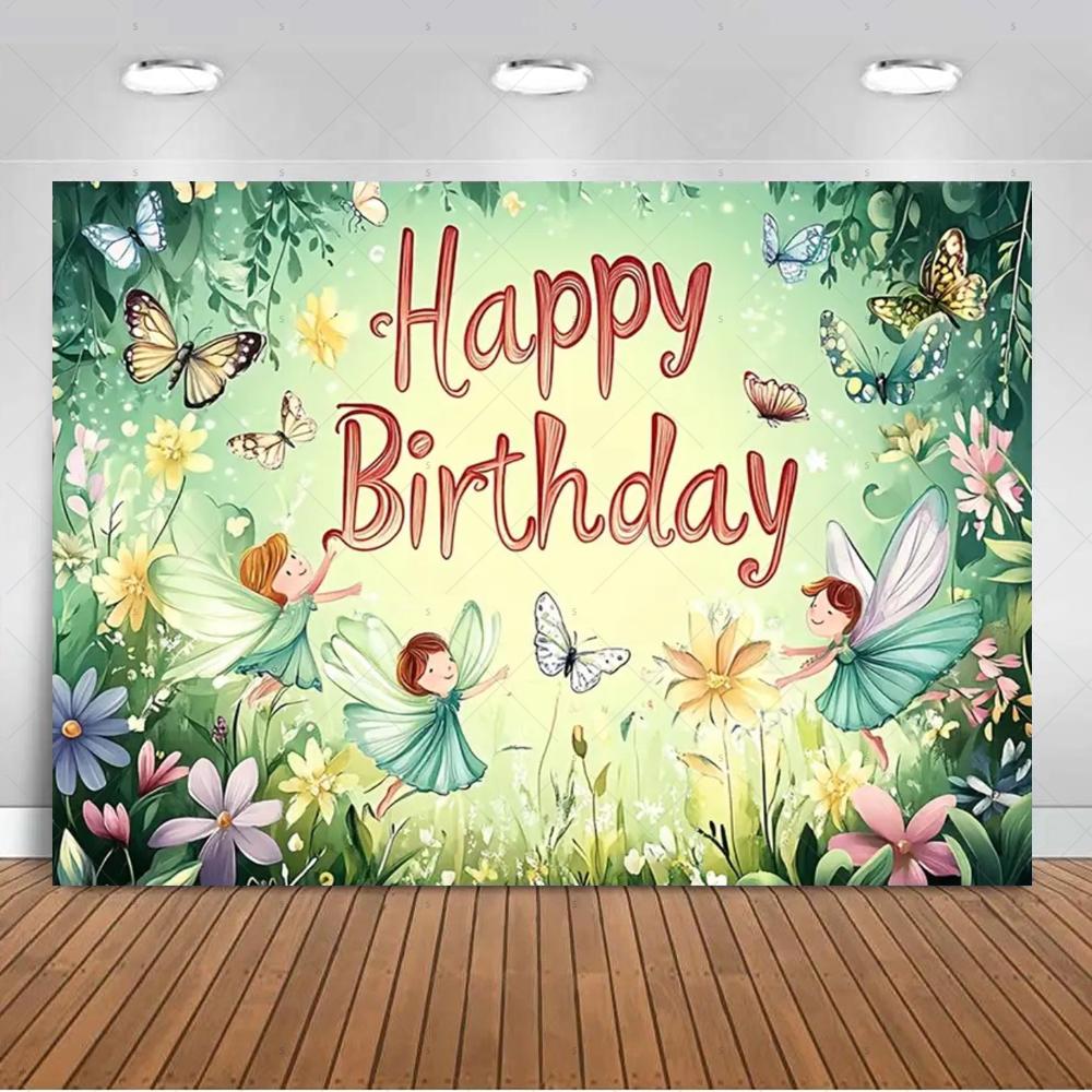 Flowers, fairy, mushroom, house theme, birthday party decoration, background, elf, butterfly, mermaid, banner, photography, studio props4618