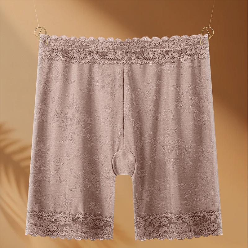 Plus Large Size Female Spring and Summer Lace Anti Wear High Waist Safety Leggings