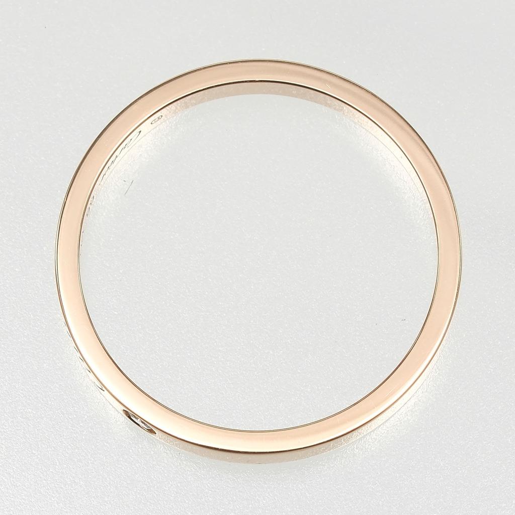 CARTIER C de Cartier engraved Ring K18 Pink Gold/diamond #11.5(US Size) 4.8g mens Used