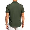 Alimens & Gentle Men's Linen Shirt Short Sleeve Button Up Shirt Wrinkle Free Casual Vacation Beach Summer