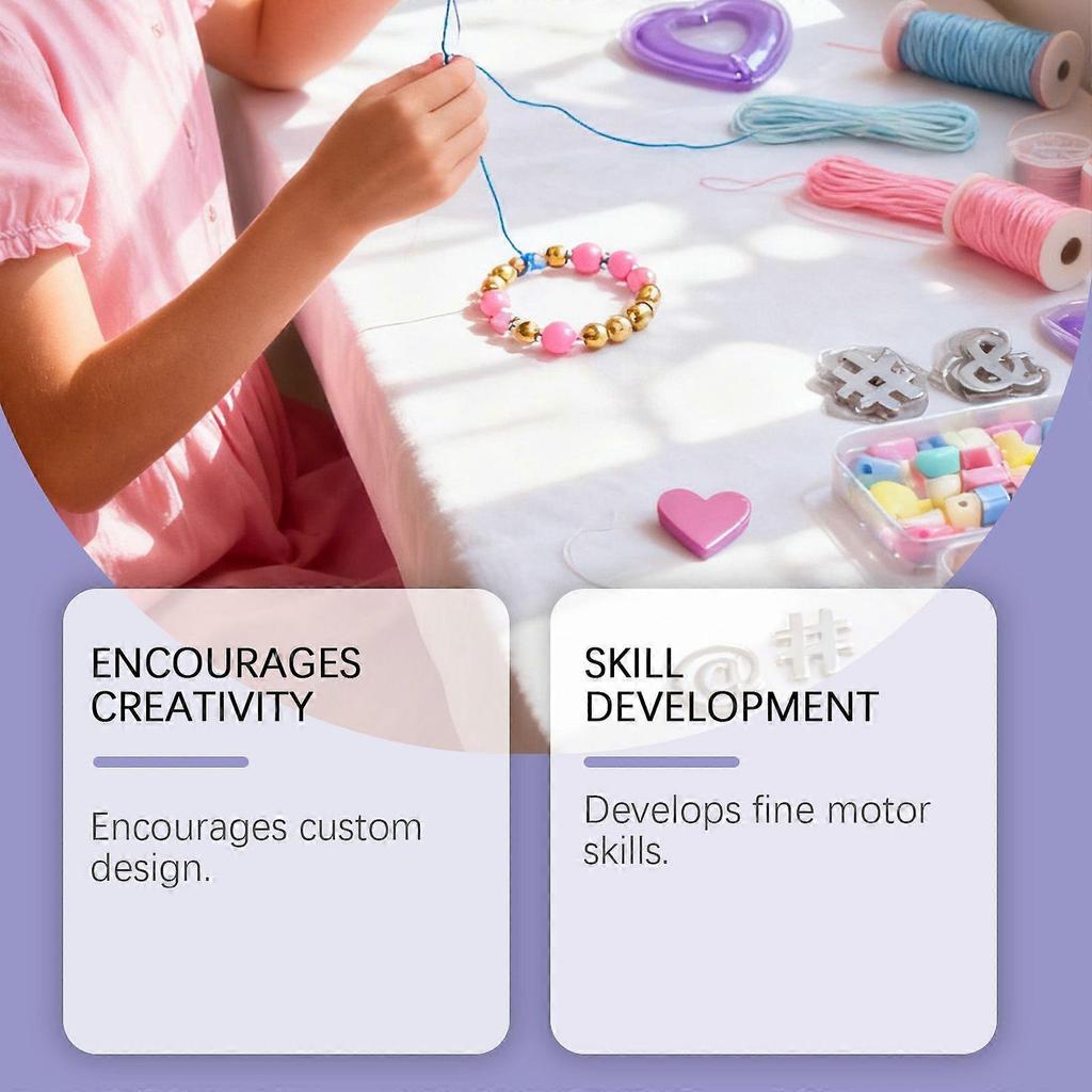 Children's Diy Rainbow Beaded Bracelet Set, Cultivating Skills And Creativity. Rainbow Beaded Bracelet Handicraft Toy