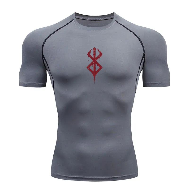 Compression Shirt Man Gym Anime Berserk Fitness Gym Sport Running T-Shirt Rashgard Tops Quick Dry Short Sleeve T-Shirt For Men