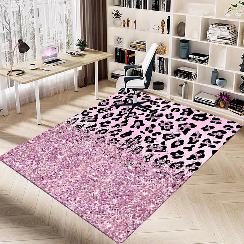 1 Stück Leopardenmuster Glitzer Extra Groß Rutschfester Teppichboden, Büro, Familie, Schlafzimmer Großer Teppich Innen Teppiche, Lebendige Farben