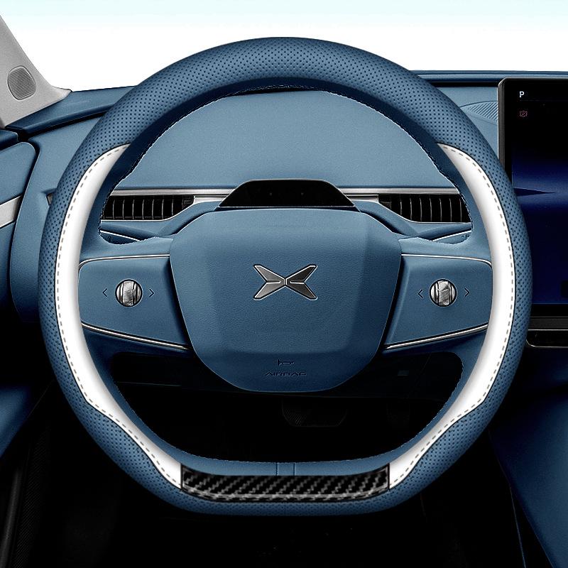 Nappa Leather Non-Slip Steering Wheel Cover for Xiaopeng MONA M03 - Universal Fit for All Seasons