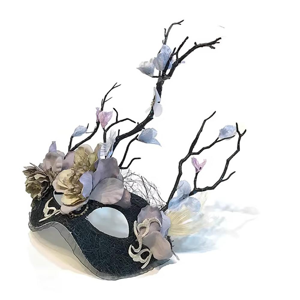 Maskenballmaske für Damen Venezianische Masken Weihnachten Damen Blumen Halbgesichtsmasken Augenmaske Cosplay Spitze Blumenastmaske