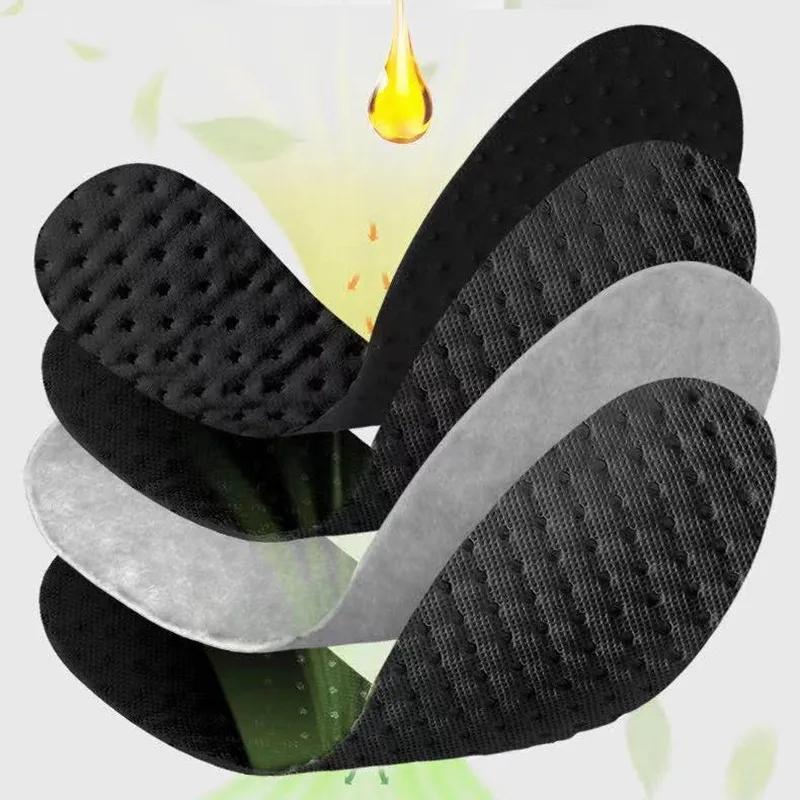 1Pair Plant Insoles for Shoes Bamboo Charcoal Antibacterial Deodorant Running Sports Insole Feet Shock Absorbing Shoe Sole Pads