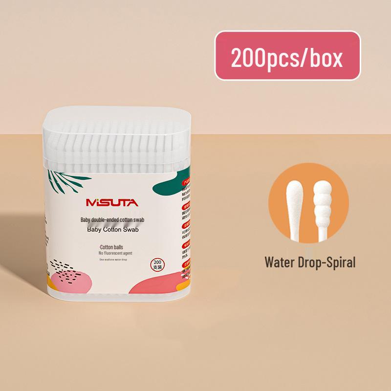 

Детские ватные палочки, тонкий стержень с двумя головками, 400 штук для чистки ушей и носа новорожденных
