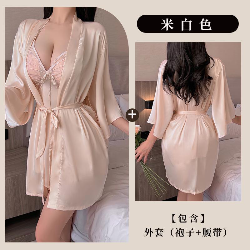 Sex underwear women's belly pocket pure desire temptation uniform bathrobe set qqnyD034