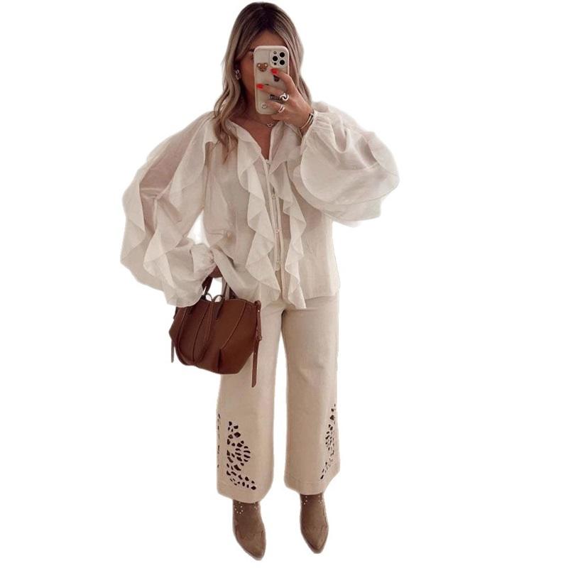 

Сетчатые солнцезащитные рубашки на кулиске, тонкая футболка с длинным рукавом, летняя пляжная накидка, женская повседневная блузка, женские корейские сказочные топы XL белый