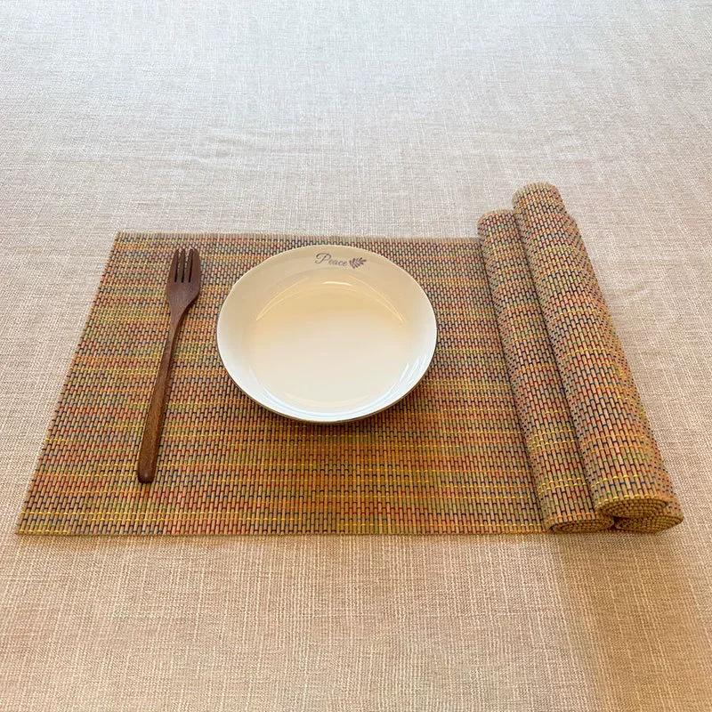 Bamboo Placemats for Dining Table,Placemats Set of 4,Stain-Resistant,Heat-Resistant Durable Sturdy Dining Place Mats for Kitchen