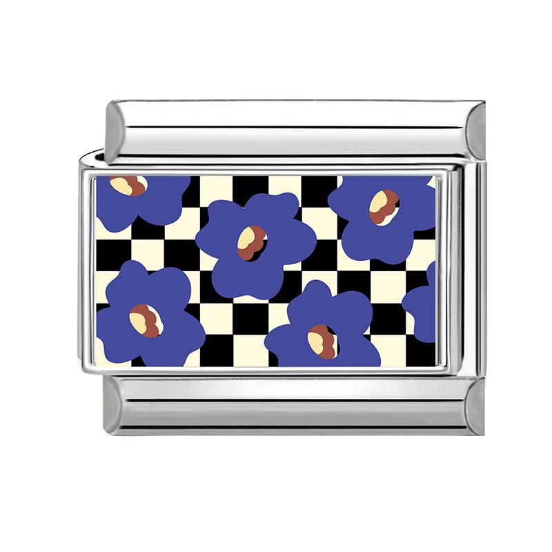 Großhandel Y2K Blau Grau Blume Seestern Wolken Sonne Katze Italienischer Charms Glieder Passend für 9mm Edelstahlarmband DIY Herstellung Geschenk