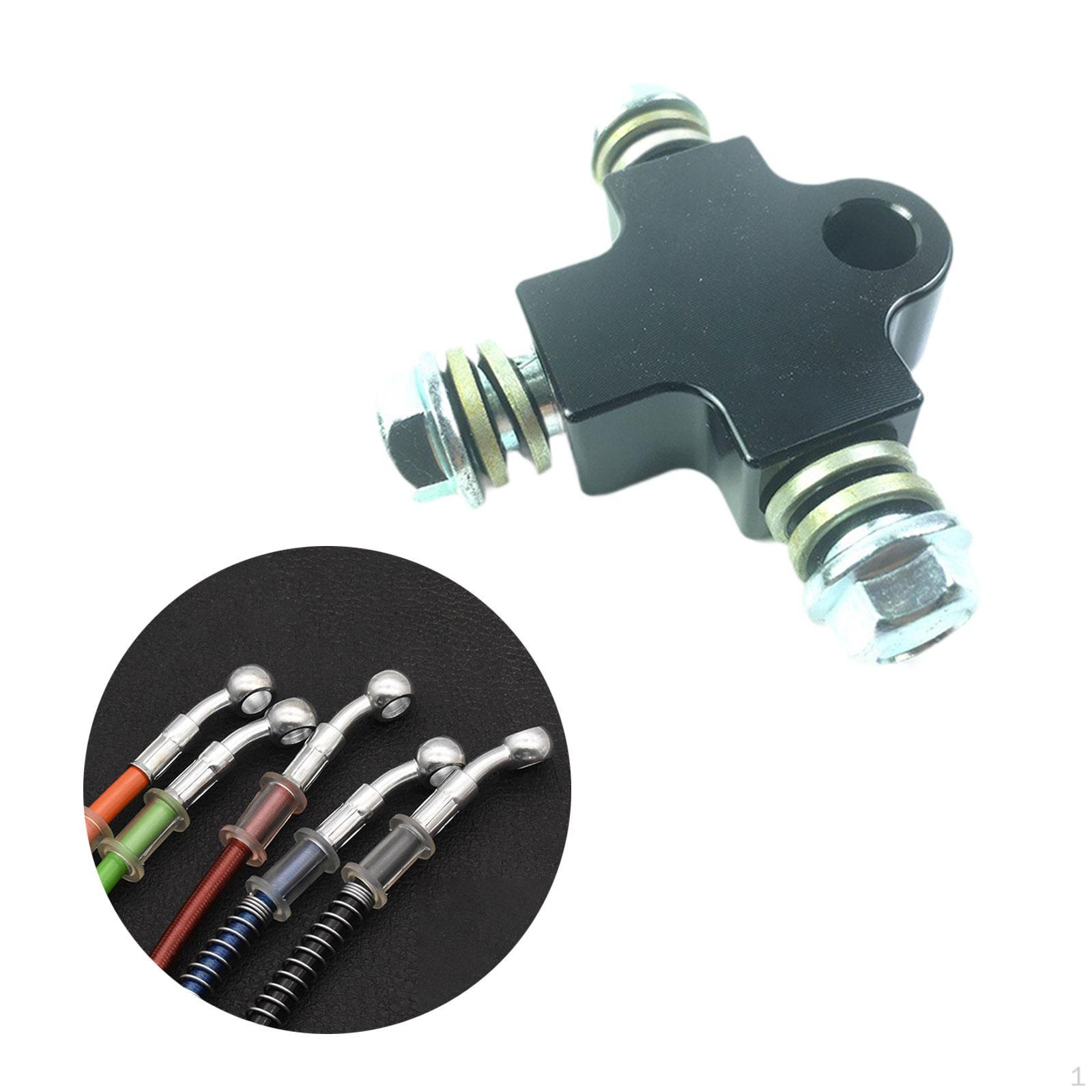 

3 Way Brake Oil Hose Connector, Bracket, Modified Triple Adapter for ATV And Black