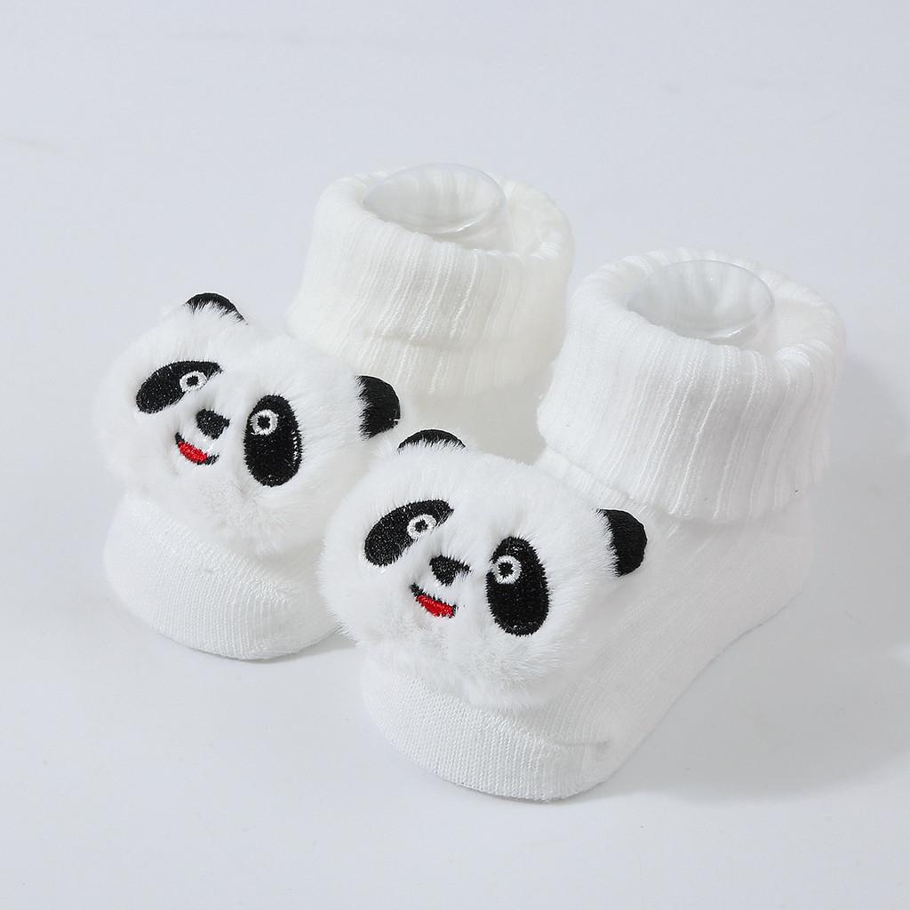 Baby 3D Animal Socks 3 Pack Soft Thick Cuff Non Slip Floor Booties Warm Winter Indoor Shoes for Infant Toddler Boys Girls Newborn Gift