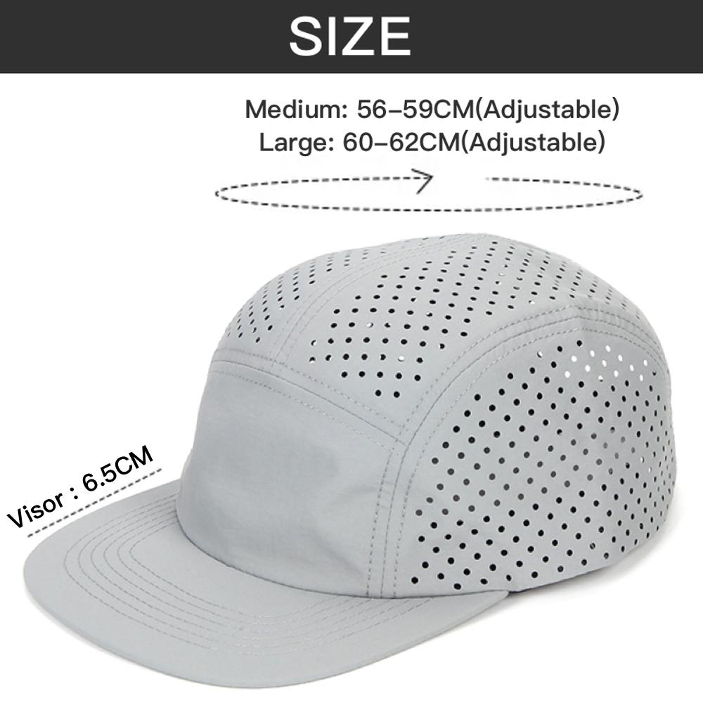 Perforated 5-Panel Cap for Men Lightweight Breathable Quick-drying Baseball Caps Running Camping Hiking Training Outdoor Activity Hat